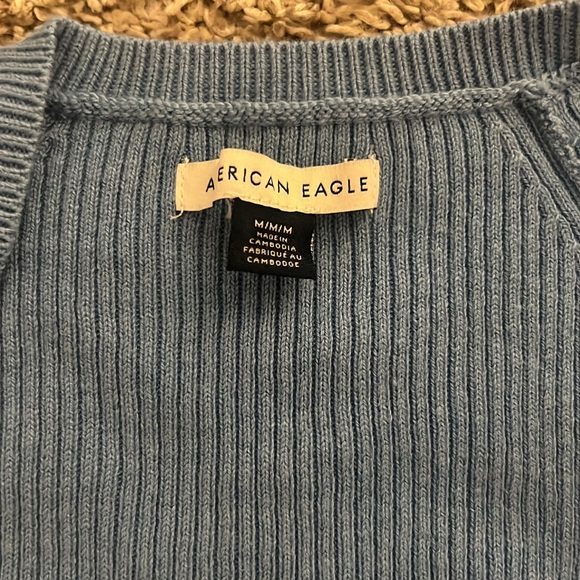 American Eagle Blue Ribbed Knit Sweater and Tank - Picture 4 of 9